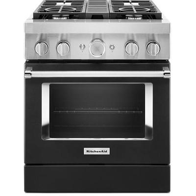 KitchenAid - 30'' Smart Commercial-Style Dual Fuel Range with 4 Burners - KFDC500JBK