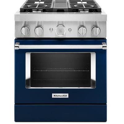 KitchenAid - 30'' Smart Commercial-Style Dual Fuel Range with 4 Burners - KFDC500JIB