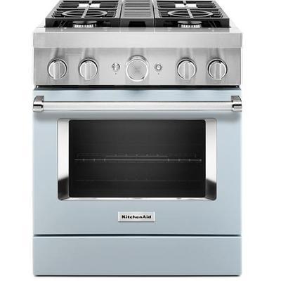 KitchenAid - 30'' Smart Commercial-Style Dual Fuel Range with 4 Burners - KFDC500JMB