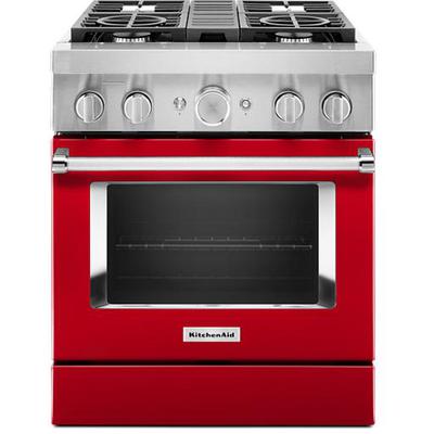 KitchenAid - 30'' Smart Commercial-Style Dual Fuel Range with 4 Burners - KFDC500JPA