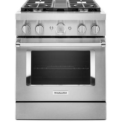 KitchenAid - 30'' Smart Commercial-Style Dual Fuel Range with 4 Burners - KFDC500JSS