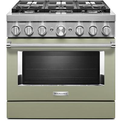 KitchenAid - 36'' Smart Commercial-Style Dual Fuel Range with 6 Burners - KFDC506JAV