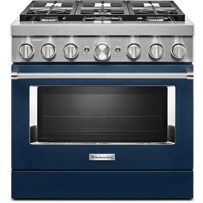 KitchenAid - 36'' Smart Commercial-Style Dual Fuel Range with 6 Burners - KFDC506JIB