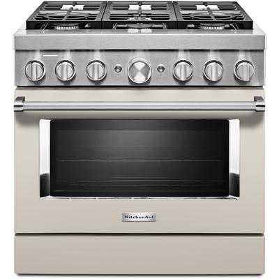 KitchenAid - 36'' Smart Commercial-Style Gas Range with 6 Burners - KFGC506JMH