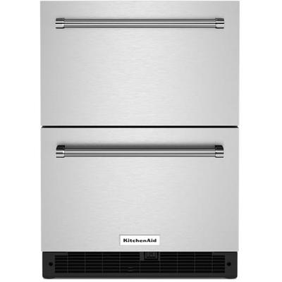 KitchenAid - 24" Stainless Steel Undercounter Double-Drawer Refrigerator - KUDR204KSB