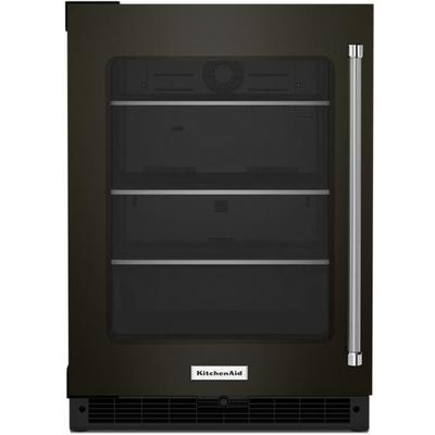 KitchenAid - 24" Undercounter Refrigerator with Glass Door and Shelves with Metallic Accents - KURL314KBS
