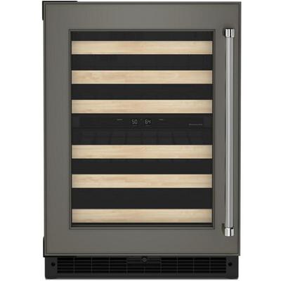 KitchenAid - 24" Panel-Ready Undercounter Wine Cellar with Wood-Front Racks - KUWL214KPA