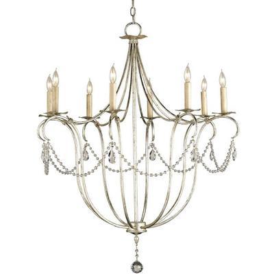 Currey & Co. - Crystal Lights Silver Large Chandelier - 9891