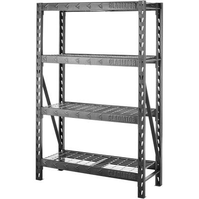 Gladiator - 48" Wide Heavy Duty Rack with Four 18" Deep Shelves - GARS484TEG