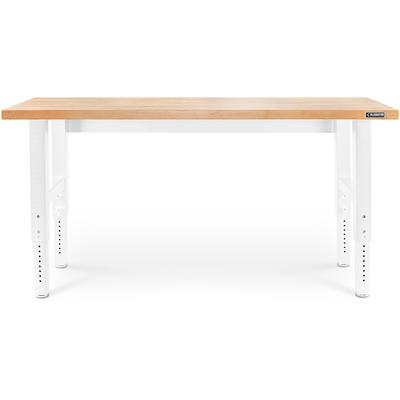 Gladiator - 6' Adjustable Height Hardwood Workbench - Hammered White - GAWB06HWGW