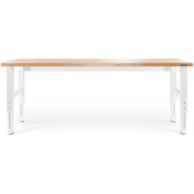 Gladiator - 8' Adjustable Height Hardwood Workbench - Hammered White - GAWB08HWGW