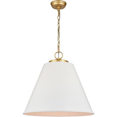 Elk Home - Vellus 20.5" 3-Light Pendant - Matte White/Natural Antique Brass - 68175/3