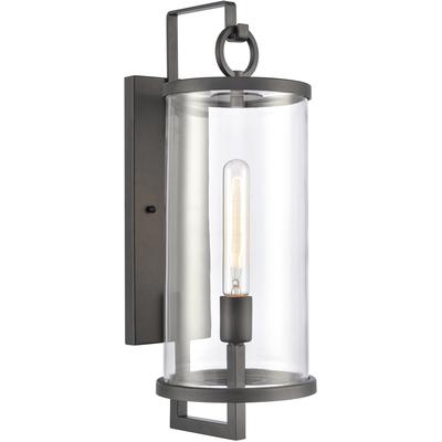 Elk Home - Hopkins 20.25" High 1-Light Outdoor Sconce - Charcoal Black - 89492/1