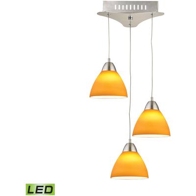 Elk Home - Piatto 11" Wide 3-Light Mini Pendant - Satin Nickel - LCA303-8-16M