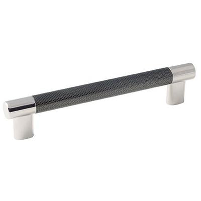 Amerock - Esquire 6-5/16" (160 mm) Center-to-Center Cabinet Pull - Polished Nickel/Gunmetal - BP36559PNGM