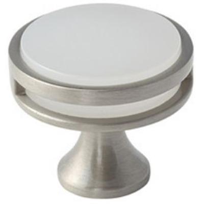 Amerock - Oberon 1-3/8" (35 mm) Diameter Cabinet Knob - Satin Nickel/Frosted - BP36608G10FA