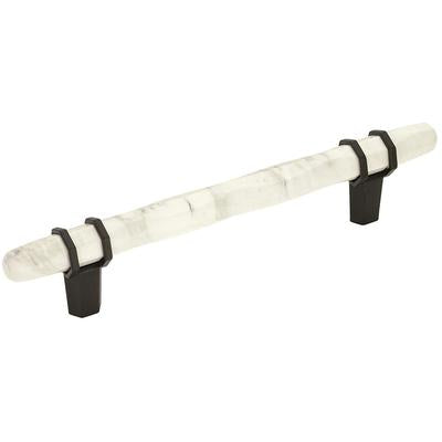 Amerock - Carrione 5-1/16" (128 mm) Center-to-Center Marble Cabinet Pull - Marble White/Black Bronze - BP36649MWBBR