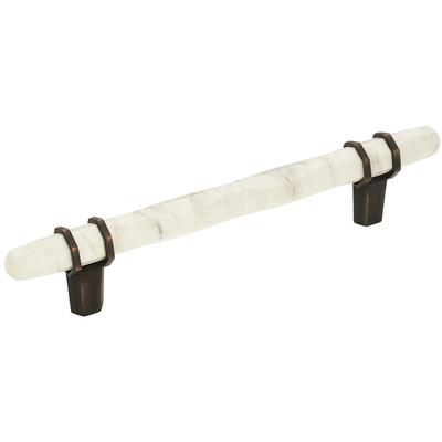Amerock - Carrione 5-1/16" (128 mm) Center-to-Center Marble Cabinet Pull - Marble White/Oil-Rubbed Bronze  - BP36649MWORB