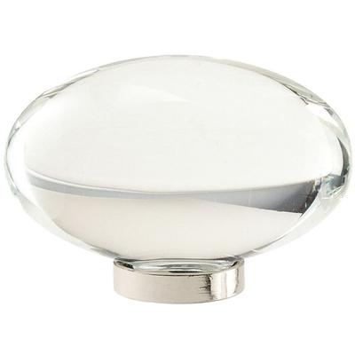 Amerock - Glacio 1-3/4" (44 mm) Length Cabinet Knob - Clear/Polished Nickel - BP36651CPN