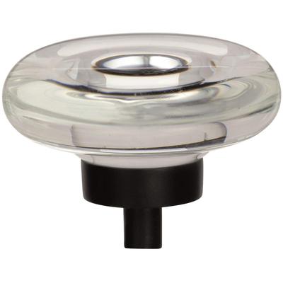 Amerock - Glacio 1-3/4" (44 mm) Diameter Cabinet Knob - Clear/Black Bronze - BP36652CBBR