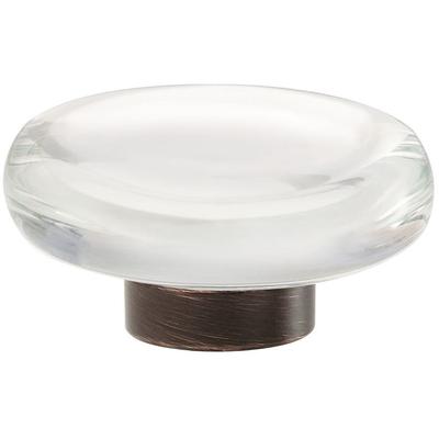 Amerock - Glacio 1-3/4" (44 mm) Diameter Cabinet Knob - Clear/Oil-Rubbed Bronze - BP36652CORB