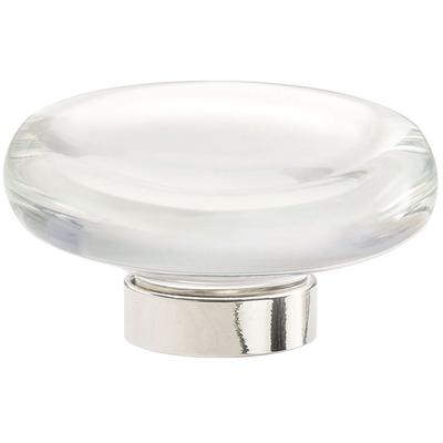 Amerock - Glacio 1-3/4" (44 mm) Diameter Cabinet Knob - Clear/Polished Nickel - BP36652CPN