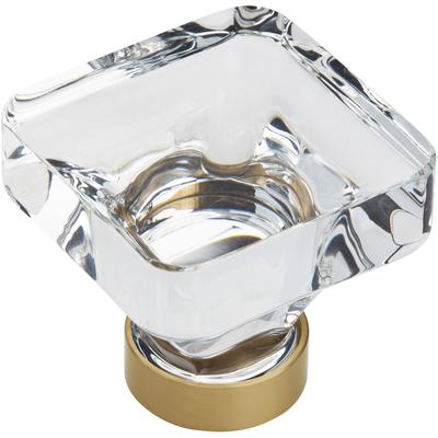 Amerock - Glacio 1.375" Square Cabinet Knob - Clear/Champagne Bronze - BP36653CCZ