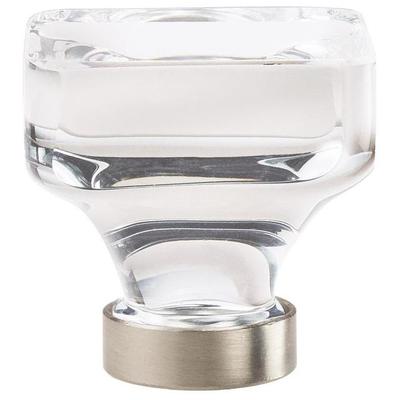 Amerock - Glacio 1-3/8" (35 mm) Length Cabinet Knob - Clear/Satin Nickel  - BP36653CG10