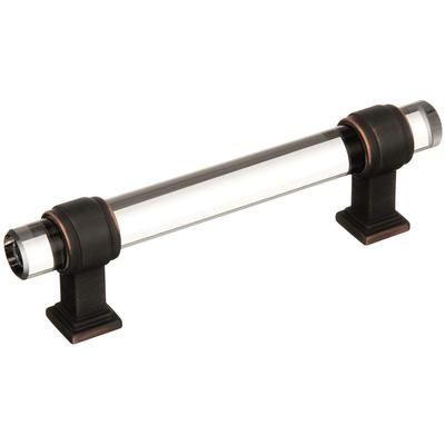Amerock - Glacio 3-3/4" (96 mm) Center-to-Center Cabinet Pull - Clear/Oil-Rubbed Bronze - BP36654CORB