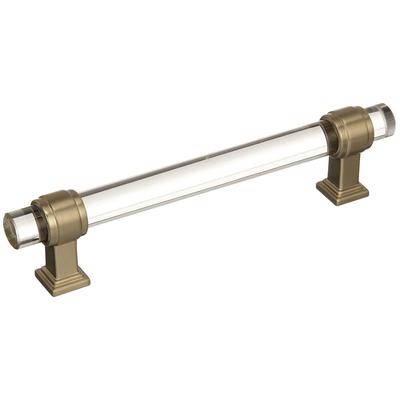 Amerock - Glacio 5-1/16" (128 mm) Center-to-Center Cabinet Pull - Clear/Golden Champagne - BP36655CBBZ
