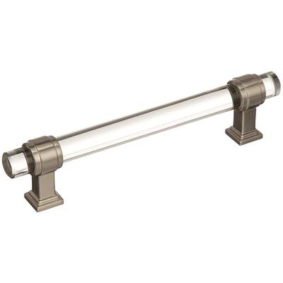 Amerock - Glacio 5-1/16" (128 mm) Center-to-Center Cabinet Pull - Clear/Satin Nickel  - BP36655CG10