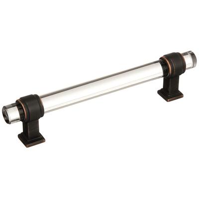 Amerock - Glacio 5-1/16" (128 mm) Center-to-Center Cabinet Pull - Clear/Oil-Rubbed Bronze - BP36655CORB