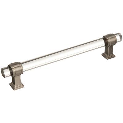 Amerock - Glacio 6-5/16" (160 mm) Center-to-Center Cabinet Pull - Clear/Satin Nickel  - BP36656CG10