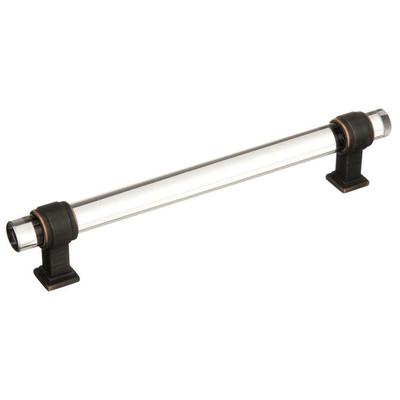 Amerock - Glacio 6-5/16" (160 mm) Center-to-Center Cabinet Pull - Clear/Oil-Rubbed Bronze - BP36656CORB