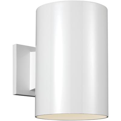 Generation Lighting Designers - Outdoor Cylinders Large 1-Light LED Outdoor Wall Lantern - White - 8313901EN3-15