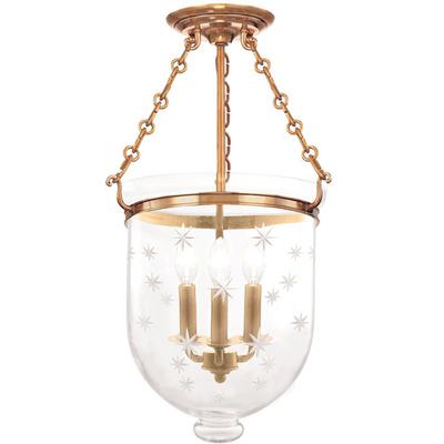 Hudson Valley - Hampton 3-Light Semi-Flush Mount - 253-AGB-C3