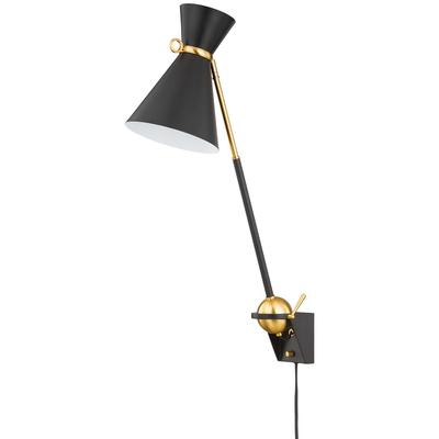 Hudson Valley - Winsted Plug-In Sconce - Aged Brass/Soft Black - 3530-AGB/SBK