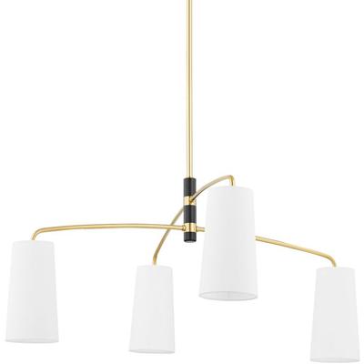 Mitzi by Hudson Valley - Evelyn 4-Light Chandelier - H612804-AGB/SBK