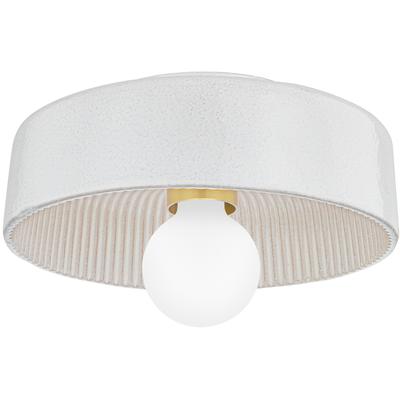 Mitzi by Hudson Valley - Ray Flush Mount - Aged Brass/Reactive White - H778501-AGB/CRW
