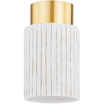 Mitzi by Hudson Valley - Corissa Flush Mount - Aged Brass/Whitewash Bisque - H830501-AGB/CWB