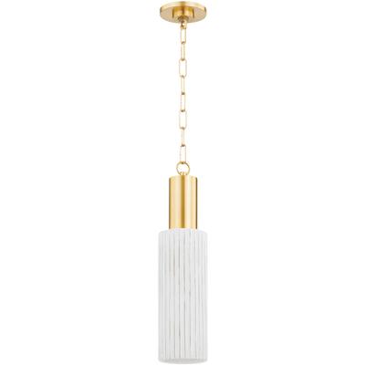 Mitzi by Hudson Valley - Corissa Pendant - Aged Brass/Whitewash Bisque - H830701-AGB/CWB