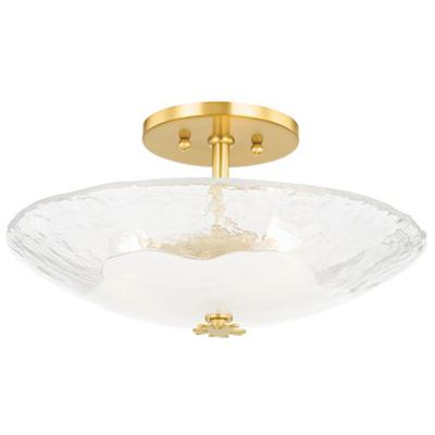 Hudson Valley - Lago 3-Light Small Flush Mount - Aged Brass - KBS1742503S-AGB