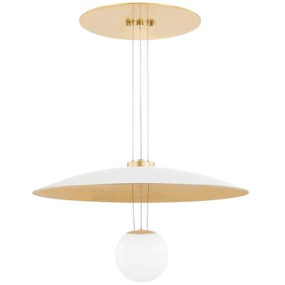 Hudson Valley - Brim 1-Light Small Pendant - Soft White/Gold Leaf - KBS1743701-S