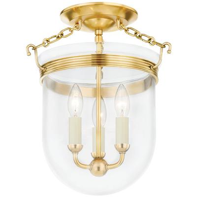 Hudson Valley - Rousham 3-Light Semi Flush - MDS1600-AGB