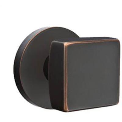 Emtek - Brass Modern Passage Knob Set with Square Knob & Disk Rosette - 5109SQU