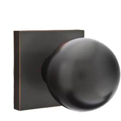 Emtek - Brass Modern Passage Knob Set with Orb Knob & Square Rosette - 5110OR