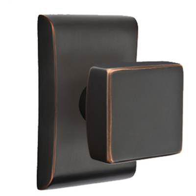 Emtek - Brass Modern Passage Knob Set with Square Knob & Neos Rosette - 5111SQU