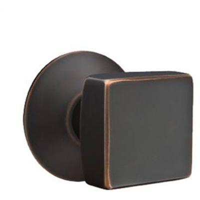 Emtek - Brass Modern Privacy Knob Set with Square Knob & Modern Rosette - 5207SQU