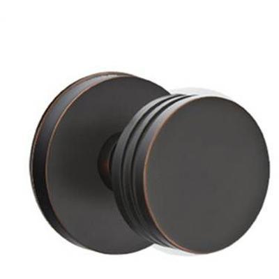 Emtek - Brass Modern Privacy Knob Set with Bern Knob & Disk Rosette - 5209BN