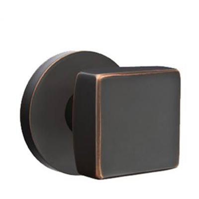 Emtek - Brass Modern Privacy Knob Set with Square Knob & Disk Rosette - 5209SQU